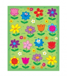 Fleurige Bloemen - 16 grote stickers