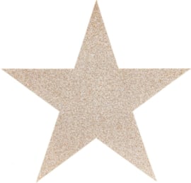 6 Gold Star Untersetzer mit Glitter
