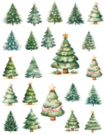 Aufkleber Weihnachtsbäume - 22 Aufkleber