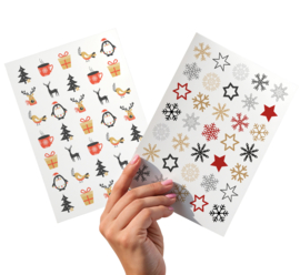 2 Grote Stickervellen Kerst en Winter