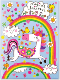 Briefpapier Unicorn - Map met 30 Vel Gelinieerd Briefpapier, 20 Bijpassende Enveloppen en Stickers
