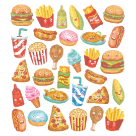 Glitterstickers Fastfood & Snacks - 32 Stickers