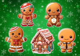 Gingerbread Mannetje Stickers - Grote Stickers