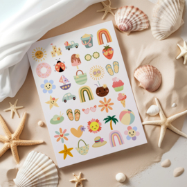 2 Grote Stickervellen Zomer & Zonnetjes