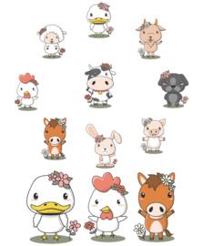 Boerderijdieren - 9 Grote Stickers