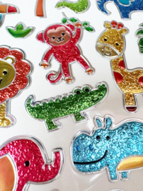 Glitter Safari Puffy Stickers