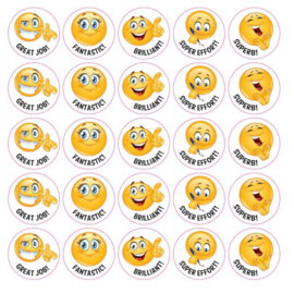 Engelse Beloningsstickers Emoji II - 25 stickers