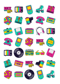 Stickervel Back to the 90's - 35 stickers
