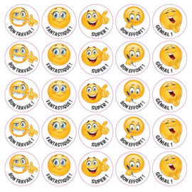 Franse Beloningsstickers Emoji II - 25 stickers