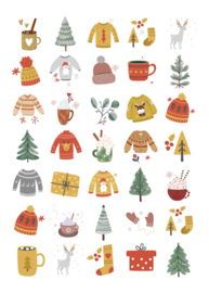 2 Grote Stickervellen Kerst & Winter