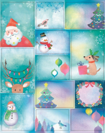24 Name Tags Christmas Stickers