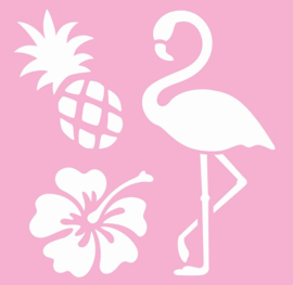 Sjabloon Flamingo & Ananas
