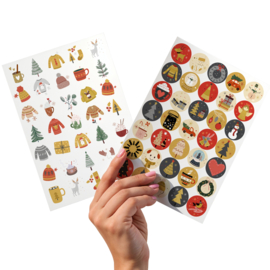 2 Grote Stickervellen Kerst & Winter