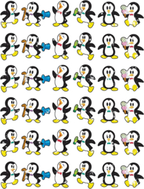 Autocollants pailletés pingouins - 36 autocollants