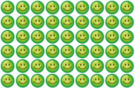 Belohnungsaufkleber Grüne Smileys 19mm - 54 Aufkleber