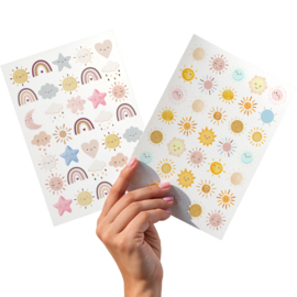 2 Grote Stickervellen Zonnetjes & Regenbogen
