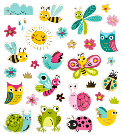 Lentediertjes Stickers met Goudfolie Accenten