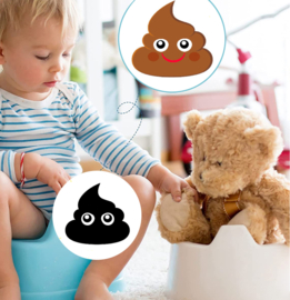 Verkleurende Plasstickers Drol Emoji - 3 Stickers