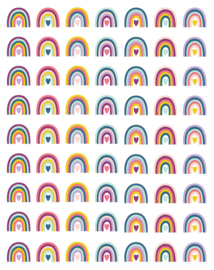 Pastel Regenboogjes - 63 stickers