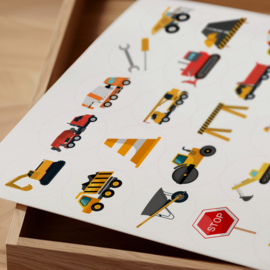 2 Grote Stickervellen Autootjes en Werk aan de Weg