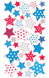 Rood, wit, blauwe sterren - 33 stickers