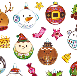 Stickervel Kerst met Kristallen