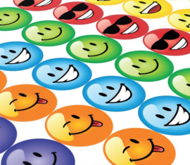 Beloningsstickers Malle Smileys Groot 19mm - 54 Stickers