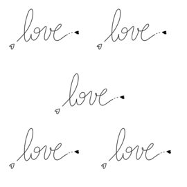 5 Plaktattoos Love met Hartjes