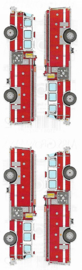 Pompiers - 4 grands autocollants
