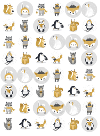 Animaux d'hiver - 48 Stickers