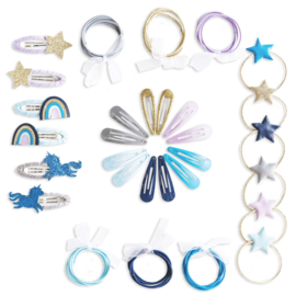 48 Haarspeldjes en Elastiekjes voor Meisjes Verpakt in Mooi Doosje - Unicorn