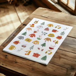 2 Grote Stickervellen Kerst & Winter