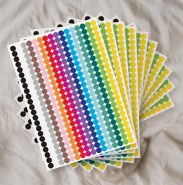 Stippen Stickers - 10 Vellen - 3680 Markeringspunten - 16 Kleuren