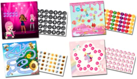 Superset 8 cartes de récompenses avec 216 autocollants - pour les filles