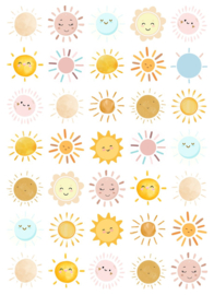 2 Grote Stickervellen Zomer & Zonnetjes