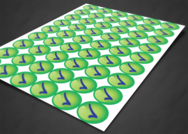 Beloningsstickers Groene Vinkjes Groot 19mm- 54 Stickers