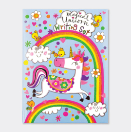 Unicorn Briefpapier - Map met 30 Vel Gelinieerd Briefpapier & 20 Bijpassende Enveloppen & Stickers & Sluitzegels