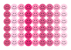 Aufkleberbogen Pink Smileys - 54 Aufkleber