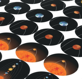 Beloningsstickers Zonnestelsel en Planeten 19mm - 54 Stickers