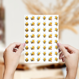 Blumen und Bienen Aufkleber - 48 Aufkleber