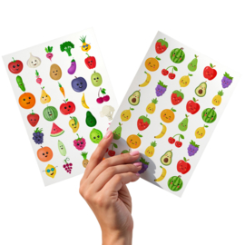 2 Grote Stickervellen Fruit en Groenten