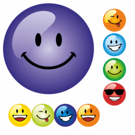 Beloningsstickers Malle Smileys Groot 19mm- 54 Stickers