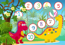 Beloningssysteem Dino's - 5 Dubbelzijdige Beloningskaarten - 105 Grote Stickers