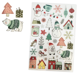 Winter and Christmas Textile Stickers