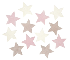 12 Étoiles Décoratives - Rose, Mauve et Blanc