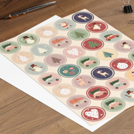 2 Grote Stickervellen Kerst