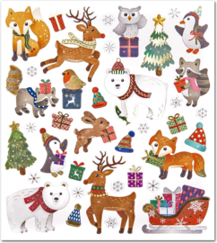 Luxe Winter Stickers met Goudfolie- 38 stickers