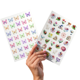2 Grote Stickervellen Vlinders en Lente