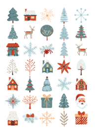 Kerst Stickers - Wonderful Christmas