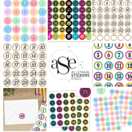 Stickerbogen Konfetti Zahlen - 54 Sticker